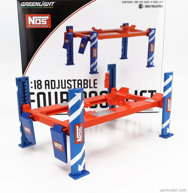Greenlight Accessories Nos Čtyřsloupový zvedák 1:18, oranžová
