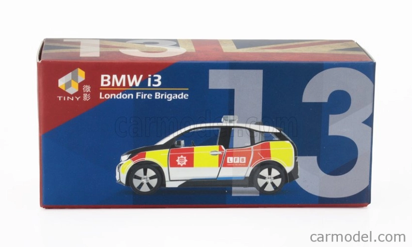 Tiny toys BMW I3 London Fire Engine Brigade Department (b39) 2014 1:64 Černá Bílá Červená Žlutá
