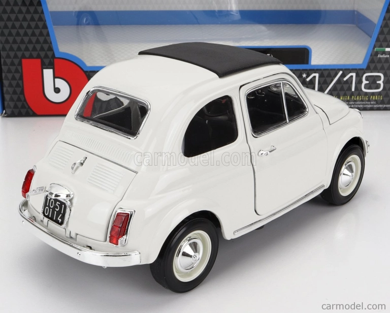 Bburago Fiat 500f Closed Roof 1965 1:16 biela