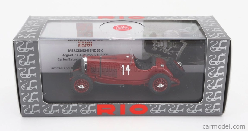 Rio-models Mercedes benz Ssk N 14 Víťaz Argentína Autumn Gp 1928 Carlos Zatuszek 1:43 Červená