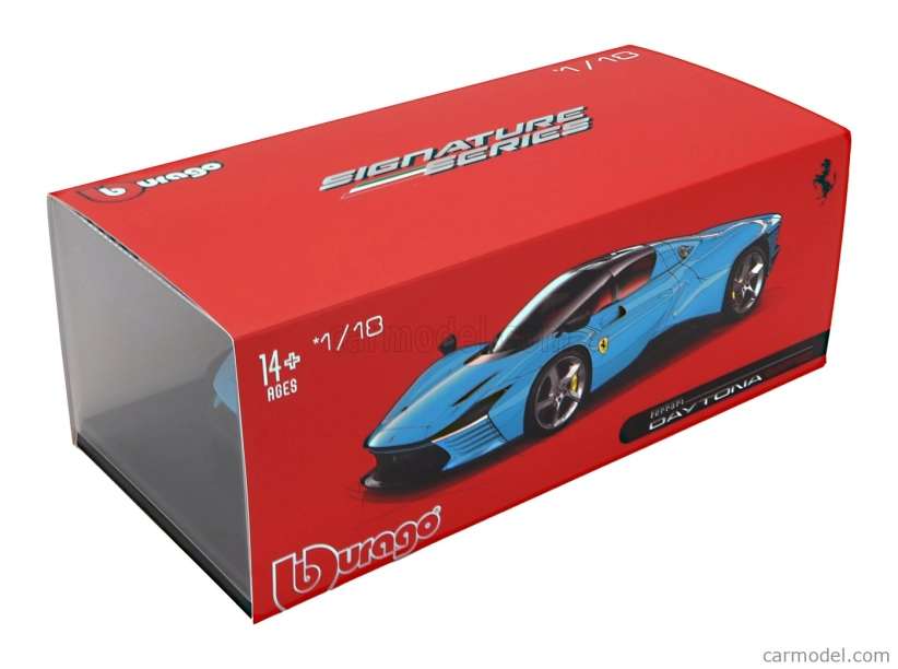Bburago Ferrari Daytona Sp3 Closed Roof 2022 - Con Vetrina - With Showcase - Exclusive Carmodel 1:18 Střední Modrá