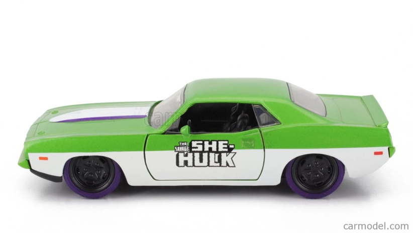 Jada Plymouth Barracuda With She-hulk Figures 1973 1:32 Zelená Bílá