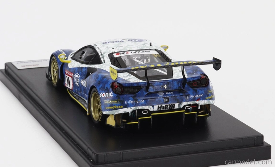 Looksmart Ferrari 488 Gt3 Evo 3.9l Turbo V8 Hella Pagid Racing One Gmbh Team N 14 24h Nurburgring 2022 Jeroen Bleekemolen - Christian Kohlhaas - Nick Foster - Jules Szymkowiak 1:43 Modrá Bílá