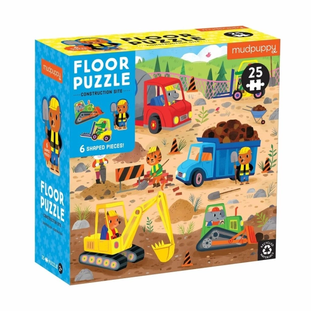 Mudpuppy Podlahové puzzle autíčka na stavbe 25 dielov - poškodený obal