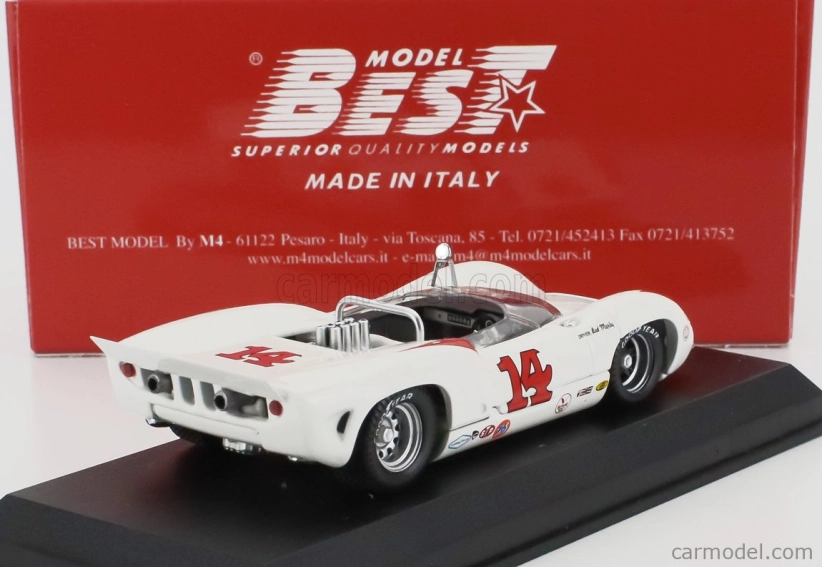 Best-model Lola T70 Mkiii Spider N 14 Laguna Seca 1967 Bud Morley 1:43 Bílá Červená