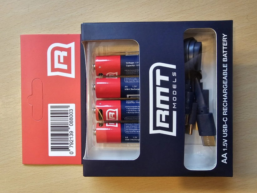 Dobíjecí baterie AA USB-C 4ks RMT models | RCprofi.cz