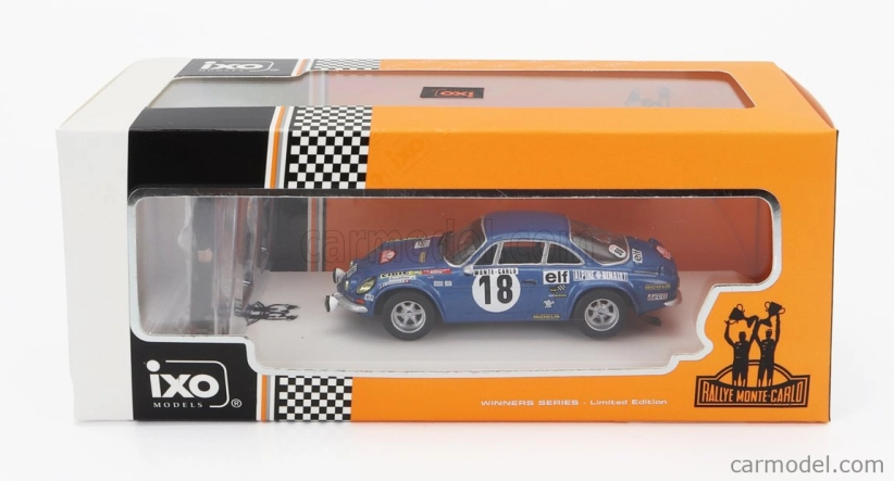 Ixo-models Renault Alpine A110 1800s N 18 Winner Rally Montecarlo 1973 1:43, modrá