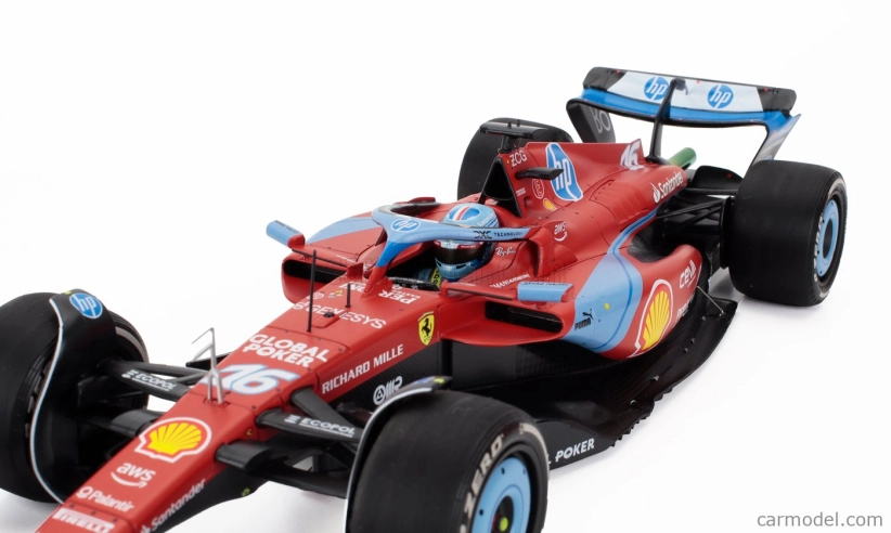 Bbr-models Ferrari F1 Sf-24 Team Scuderia Ferrari N 16 3rd Miami Gp 2024 Charles Leclerc - Polifoam Packaging 1:18 Červená Světle Modrá