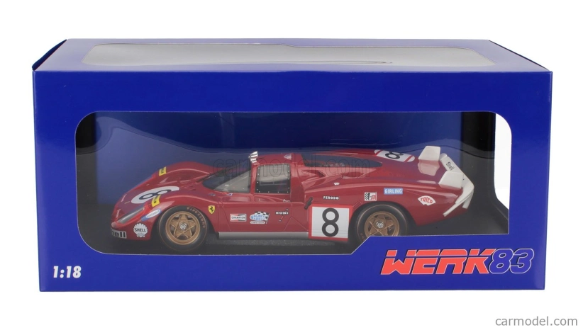Werk83 Ferrari 512s 5.0l V12 Long Tail Team Sefac Spa Ferrari N 8 24h Le Mans 1970 Arturo Merziario - Clay Regazzoni 1:18 Red