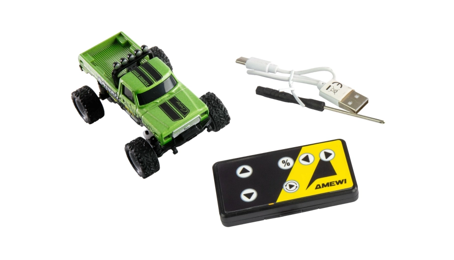 RC Monster Truck kovový 1:64 RTR LED Tempomat 2,4GHz zelený