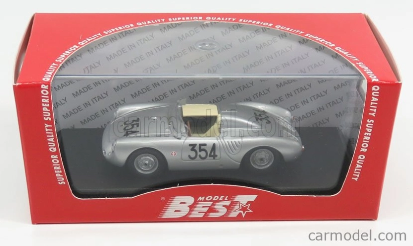 Najlepší model Porsche 550rs Spider N 354 Mille Miglia 1957 Heinz Schiller 1:43 Silver