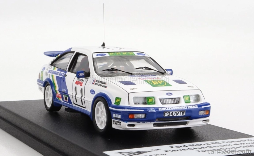 Trofeu Ford england Sierra Rs Cosworth (nočná verzia) N 11 Rally Tour De Corse 1989 P.c.baroni - M.rousseau 1:43 Biela Modrá