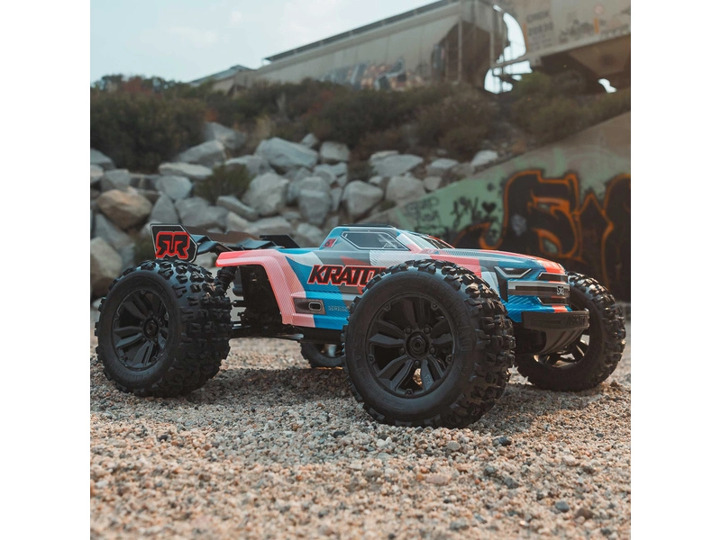 RC auto Arrma Kraton 6S V6 BLX 1:8 4WD RTR, modrá/oranžová