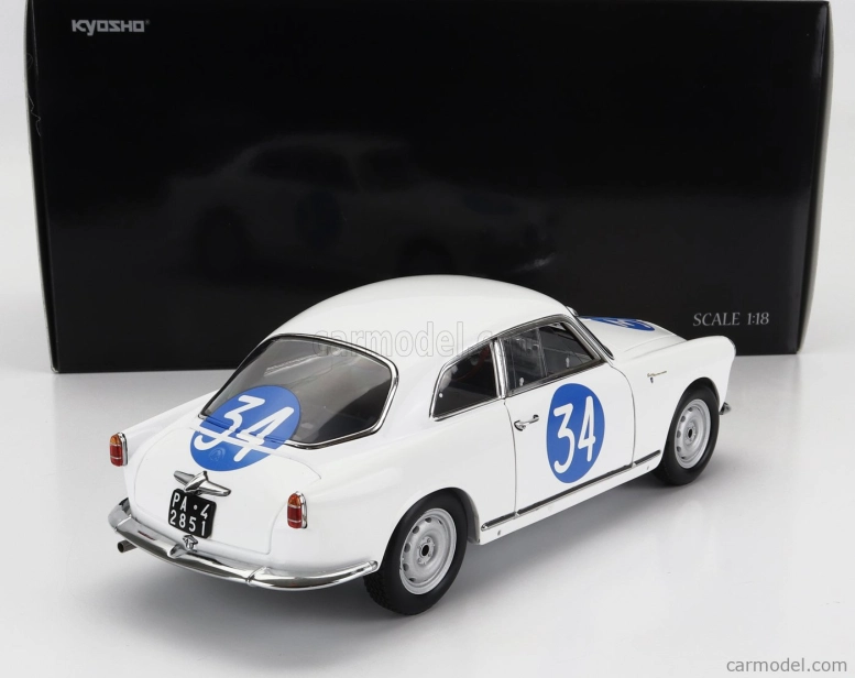 Kyosho Alfa romeo Giulietta Sv Sprint Veloce N 34 Targa Florio 1960 Emanuele - Aldebaran (checco D'angelo) 1:18 Biela