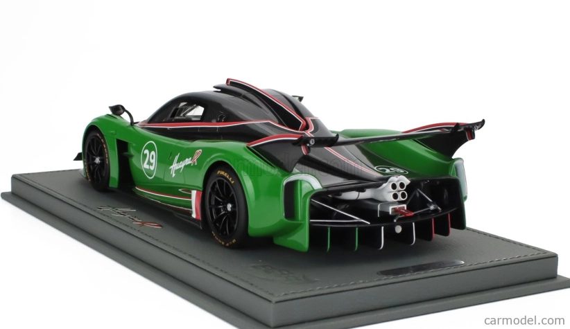 Bbr-models Pagani Huayra R N 29 Racing 2021 - Con Vetrina - With Showcase 1:18 Černý Uhlík Zelený