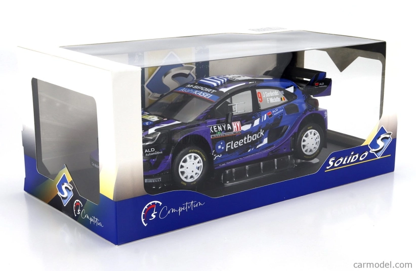 Solido Ford england Puma Rally1 Team M-sport Ford Wrt N 9 Rally Safari Kenya 2022 Jourdan Serderidis - Frederic Miclotte 1:18 Purple Black Blue