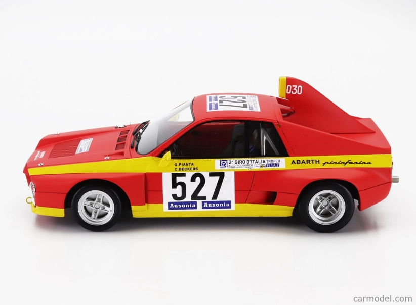Maxima Abarth Se030 Pininfarina 527 2nd Giro D'italia 1974 Giorgio Pianta – Christine Beckers 1:18 Matná Červená Žlutá
