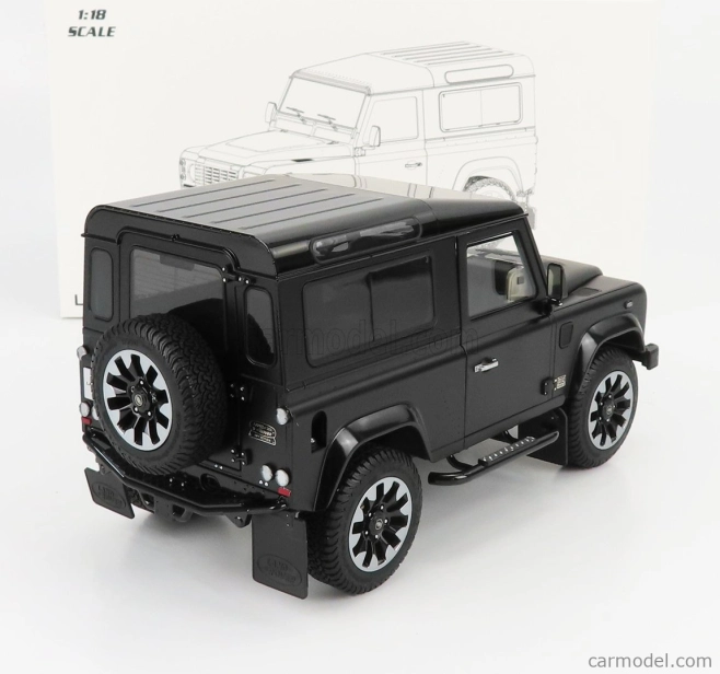 Lcd-model Land rover Defender 90 Works V8 70th Edition 2018 1:18 Matt Black