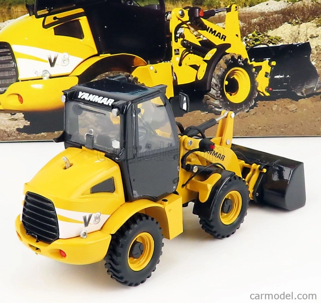 Ros-model Yanmar V8 Ruspa Gommata - Tractor Scraper 1:32 Žlutá Šedá