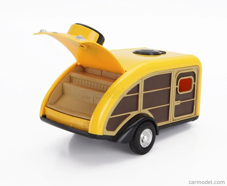 Motor-max Ford usa F-100 Pick-up With Trailer Roulotte 1955 1:24 Žluté Dřevo
