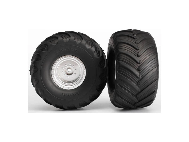 Traxxas kolo 3.0/2.0", polomatný disk, 19mm, pneu Terra Groove (pár)