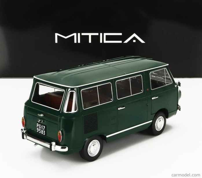 Mitica-diecast Fiat Fiat 850 Familiare Serie-2 1970 – Interno Brown 1:18 Verde Oliva 323 Zelená