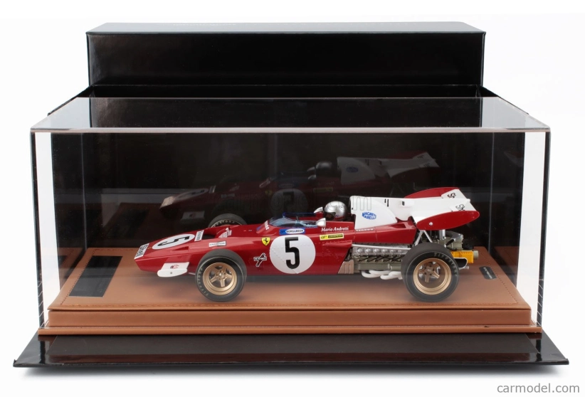 Tecnomodel Ferrari F1  312b2 N 5 German Gp (with Pilot Figure) 1971 Mario Andretti - Con Vetrina - With Showcase 1:18 Červená Bílá