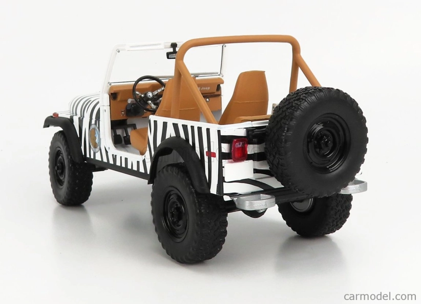 Greenlight Jeep Cj-7 Open 1976 - When Nature Calls - Ace Ventura - Movie 1995 1:18 Černá Bílá