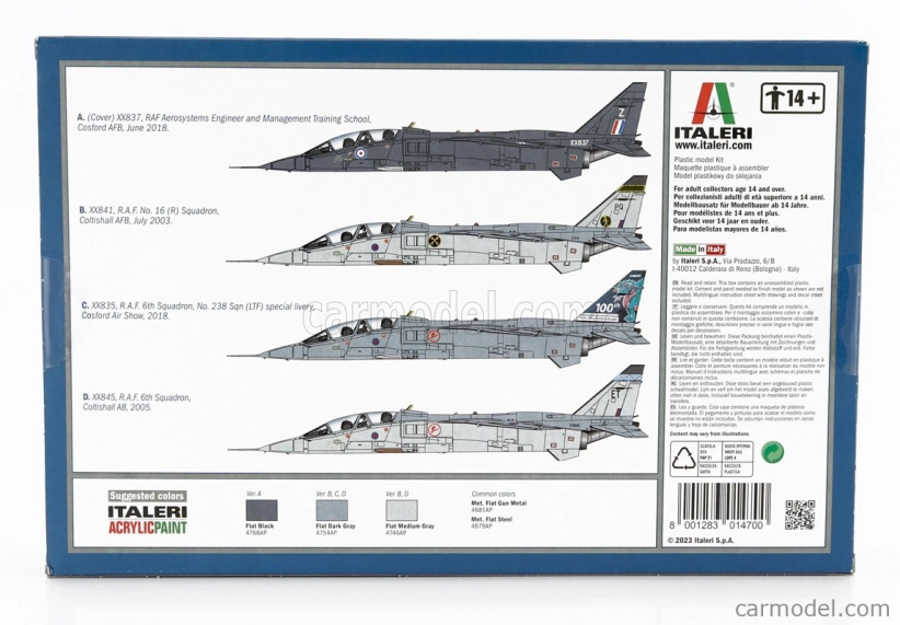Italeri Jaguar T.2 R.a.f Trainer Military Airplane 1970 1:72 /