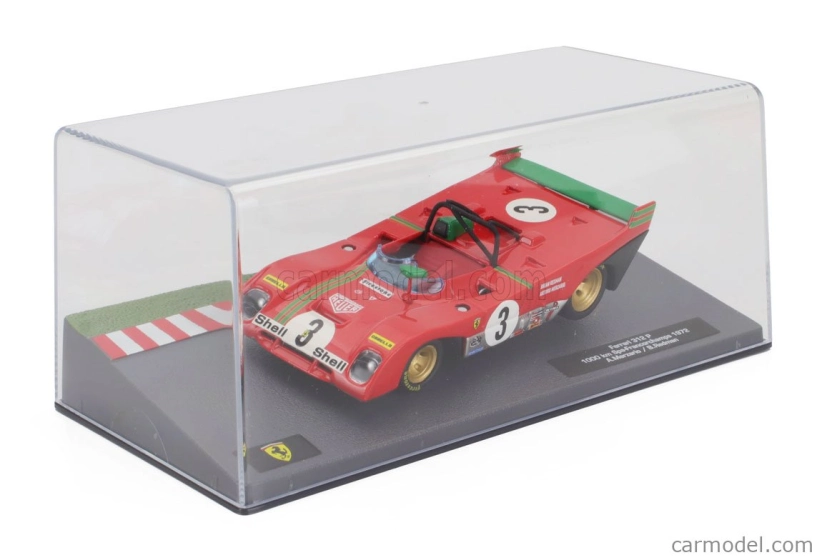 Edicola Ferrari 312pb N 3 Víťaz 1000km Spa Francorchamps 1972 Brian Redman - Arturo Merzario 1:43 Červená zelená