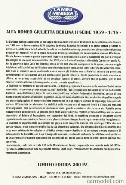 Alfa romeo Giulietta Berlina Ii Series 1959 1:18 Béžová