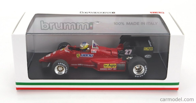 Brumm Ferrari F1 126c4 N 27 Winner Belgium Gp 1984 Michele Alboreto - S figúrkou vodiča 1:43 Červená čierna