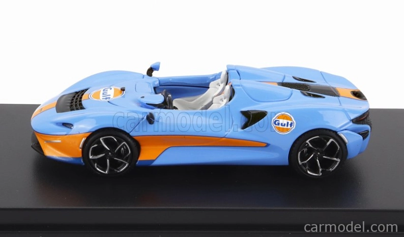 Lcd-model Mclaren Elva Gulf Livery 2020 1:64 Světle Modrá Oranžová