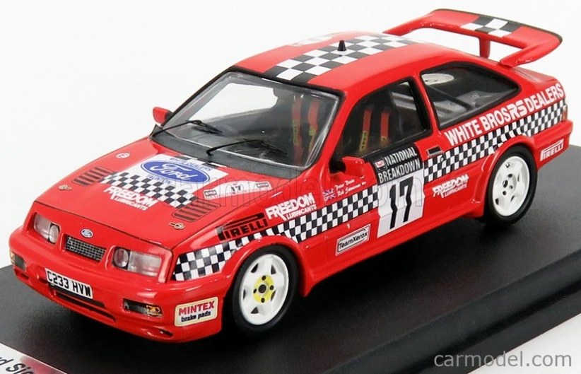 Trofeu Ford england Sierra Cosworth Rs N 17 Rally National Breakdown 1987 R.stoneman - P.davis 1:43 Red Black