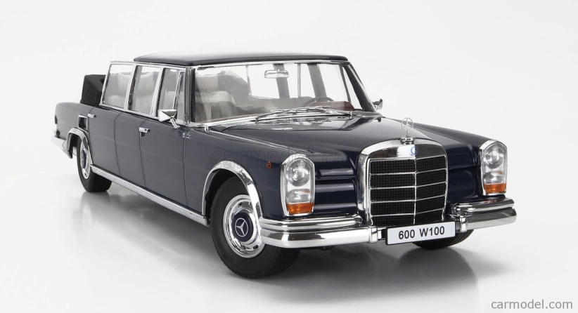 Kk-scale Mercedes benz S-class 600 Pullman (w100) Landaulet Semiconvertible 1964 1:18 Dark Blue
