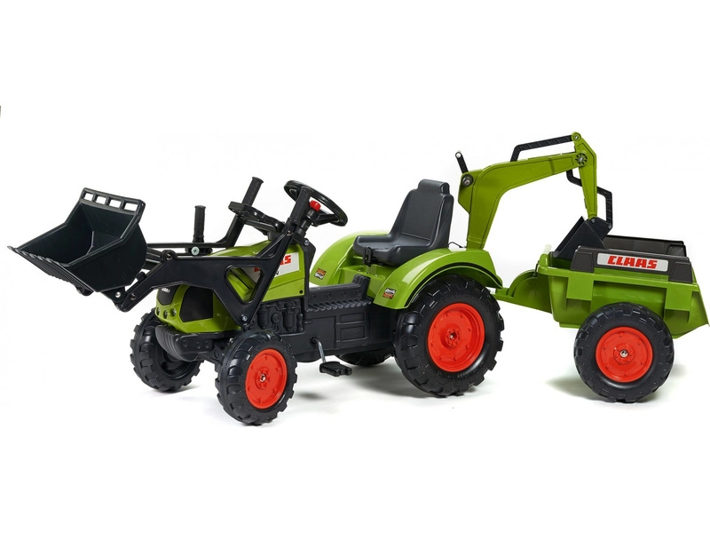 FALK – Šliapací traktor Claas Arion 430 s nakladačom, rýpadlom a vlečkou