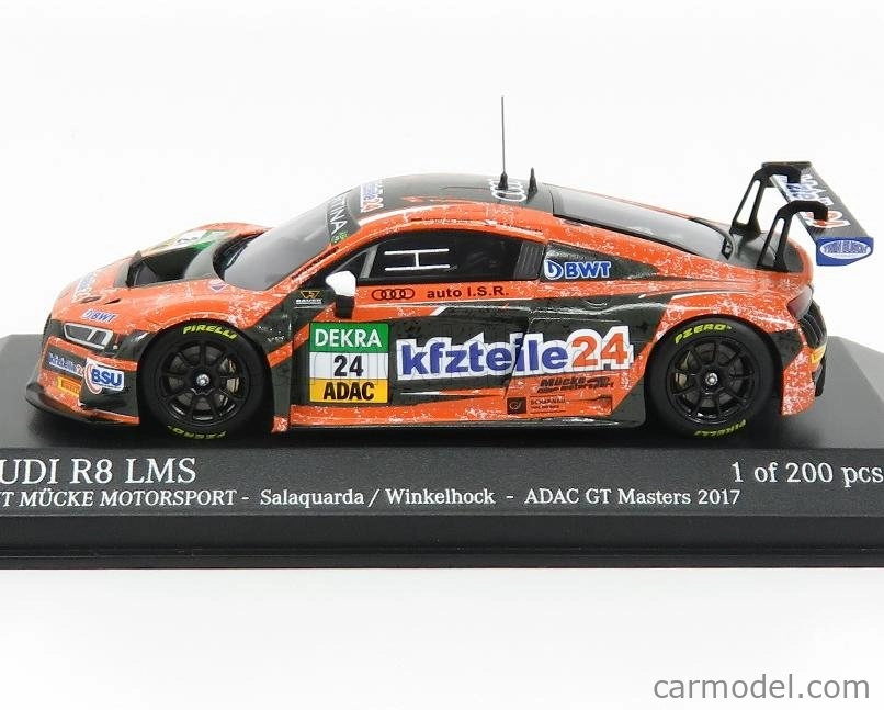 Minichamps Audi R8 Lms Team Bmt Mucke Motorsport N 24 Adac Gt Masters 2017 Winkelhock 1:43 oranžová čierna