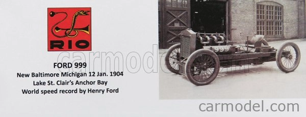 Rio-models Ford 999 72hp World Speed Record 147km/h New Baltimore Michigan 1904 Henry Ford 1:43 Red