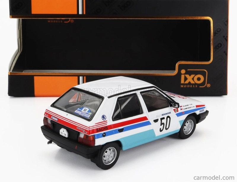 Ixo-models Škoda Favorit 136l N 50 Rally Bohemia 1983 Vladimír Berger - Otto Jakubec 1:43 Biela svetlomodrá
