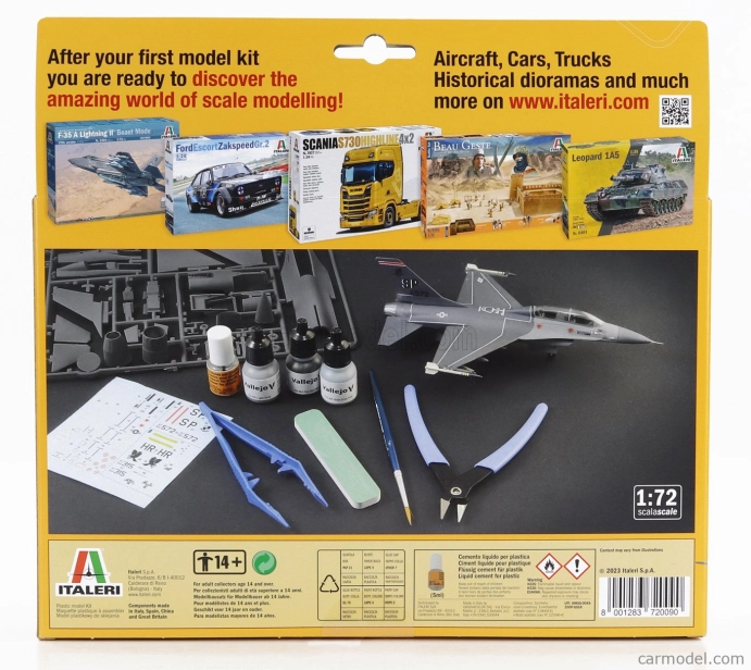 Italeri Lockheed martin F-16c/d Fighting Night Falcon Caccia Airplane 1978 1:72 /