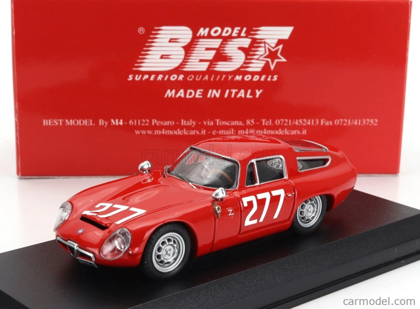 Najlepší model Alfa romeo Giulia Tz Coupe N 277 Coppa F.i.s.a. Monza 1963 Roberto Bussinello 1:43 Red