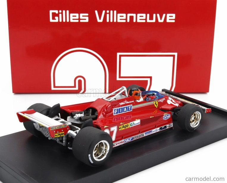Brumm Ferrari F1 126ck Turbo N 27 Italy Gp 1981 Gilles Villeneuve - With Driver Figure 1:43 Red