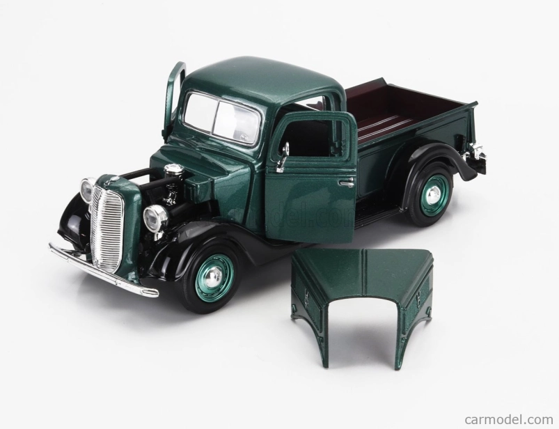 Motor-max Ford usa Pick-up With Trailer + Boat 1937 1:24 Zelená S Bílou