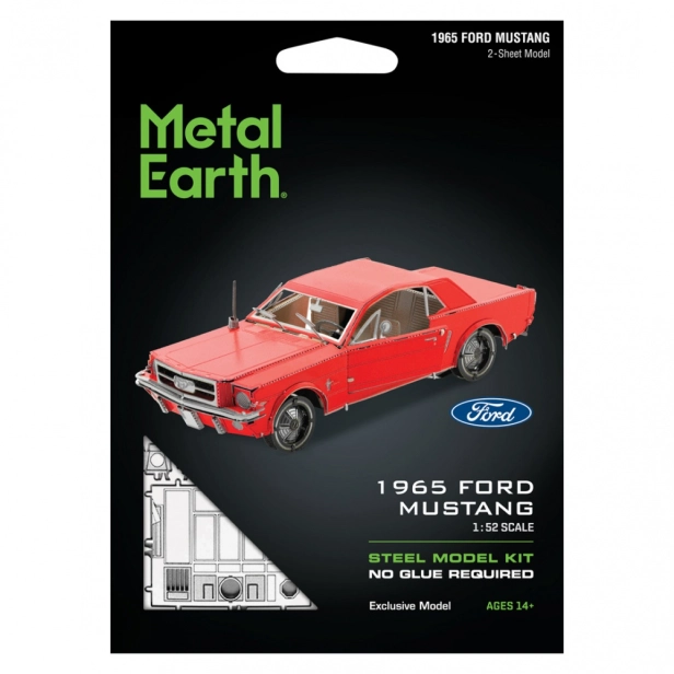 Oceľová stavebnica Ford 1965 Mustang, červená