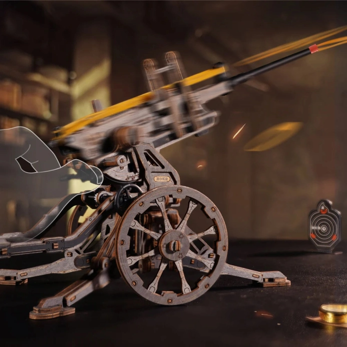 RoboTime 3D dřevěná mechanická skládačka Protiletadlové dělo