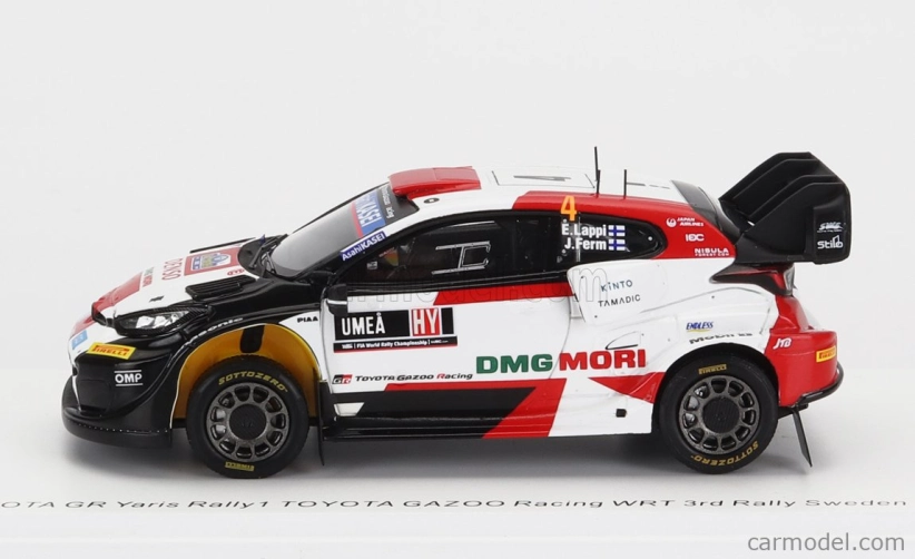Spark-model Toyota Yaris Gr Rally1 Team Toyota Gazoo Racing Wrt N 4 3rd Rally Sweden 2022 E.lappi - J.ferm 1:43 Bílá Černá Červená