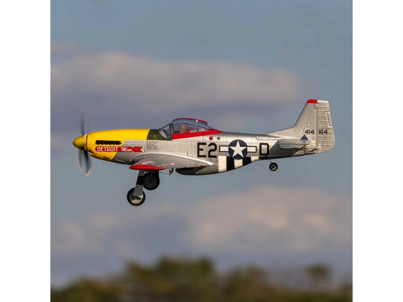 RC letadlo E-flite P-51D Mustang 0.49m Detroit Miss SAFE Select BNF Basic