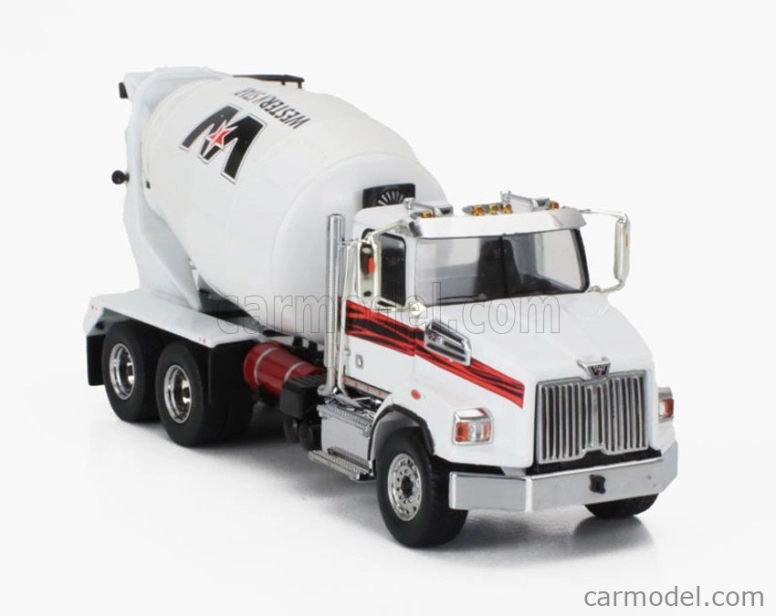 Dm-models Western star 4700 Sb Betoniera Tanker Cement Mixer Truck 3-assi 2018 1:50 Bílá