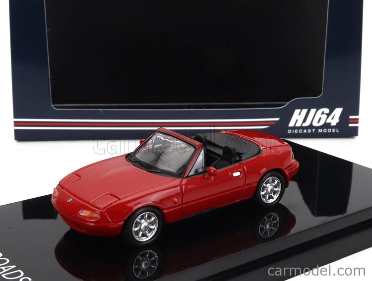 Zapaľovanie-model Mazda Eunos (mx5) Spider Roadster 1989 1:64 Červená