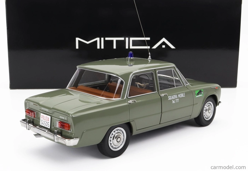 Mitica-diecast Alfa romeo Giulia 1.6 Ti Polizia Milano 1963 - Squadra Mobile Tel. 777 1:18 Verde Lucido - zelená
